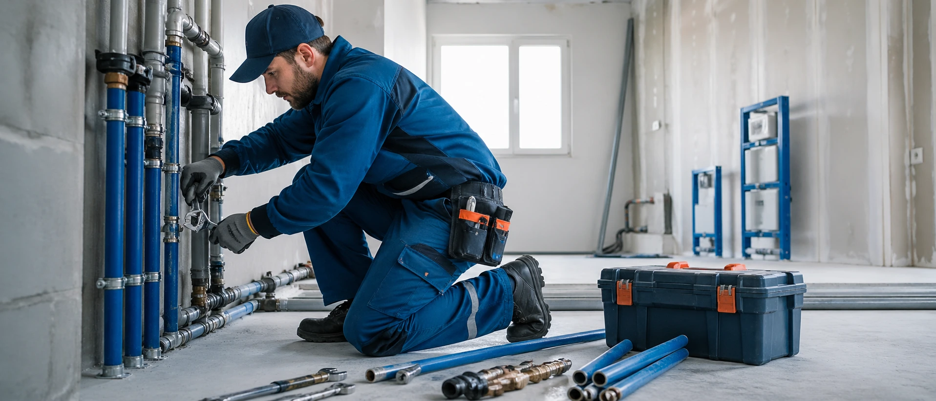 Outils de plomberie dans un atelier